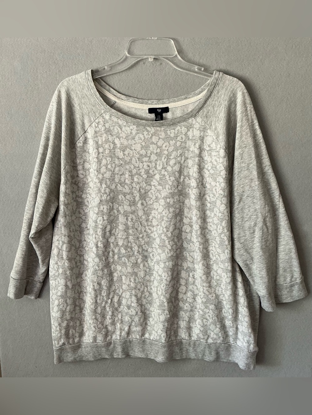 Gap Gray Raglan Sweatshirt XXL Lace Front Panel Cozycore Loungewear Comfy Grunge